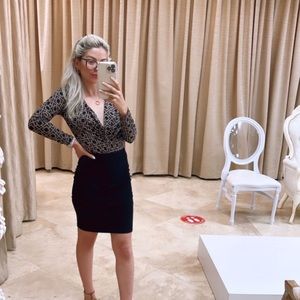 Trendy black brown v neck sexy plunge bodysuit